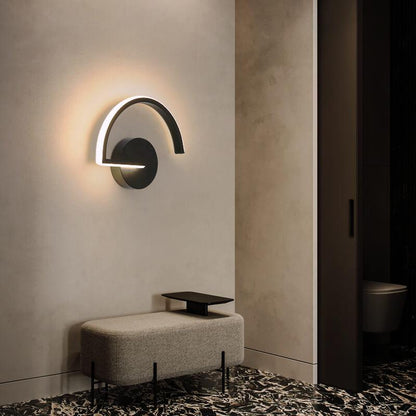 LumiLine - Modern aluminum LED wall lamp with minimalist curves 