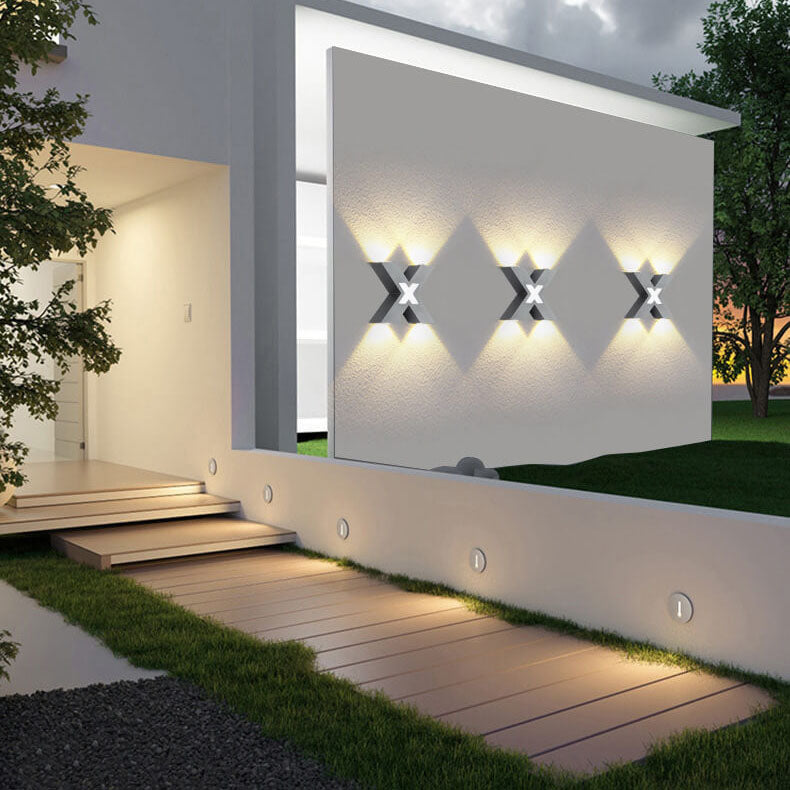 Moderne Waterproof X-vormige LED Wandleuchte met 4 Lichten voor Buiten