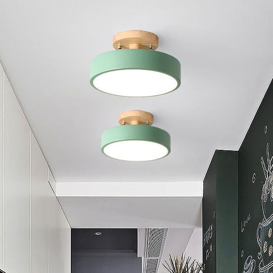 Nordic Log Round LED Semi-Recessed Ceiling Light 