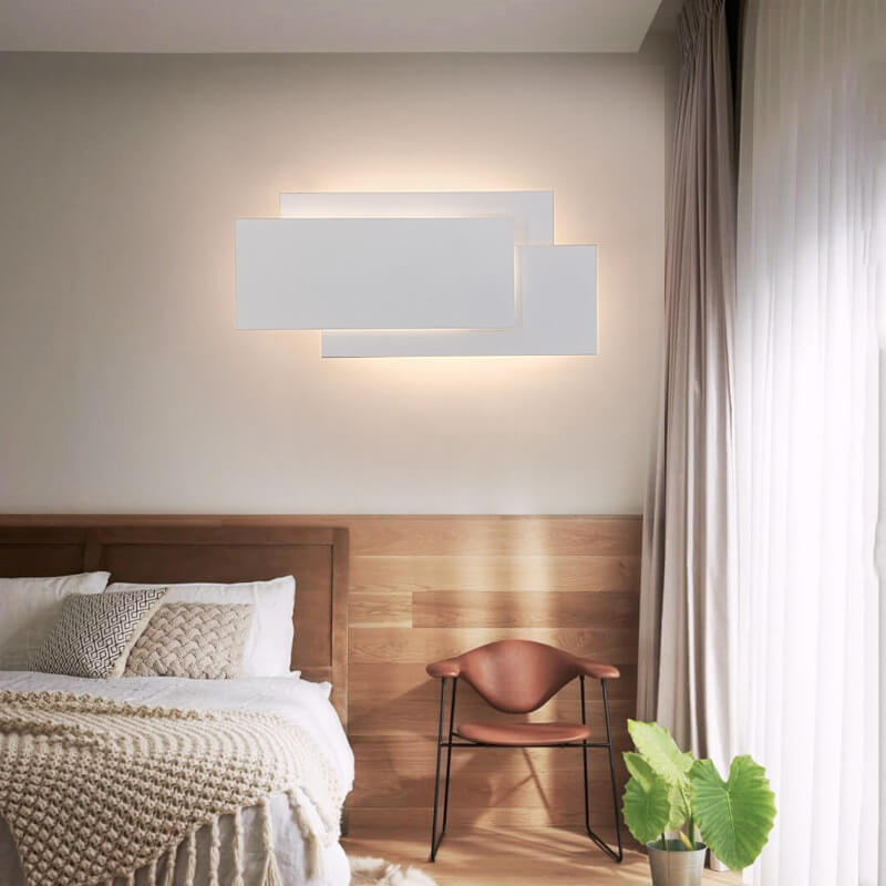 LumiNova - Minimalistische vierkante gestapelde LED-wandlamp van aluminium