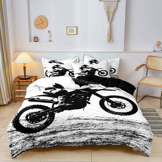 Adventure Duvet - Motorcycle Printed Duvet Cover Bedding Set