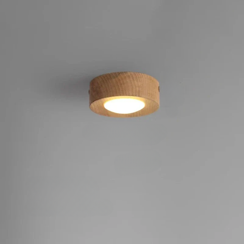 WoodAura - Notenhouten Plafondlamp met LED Spot