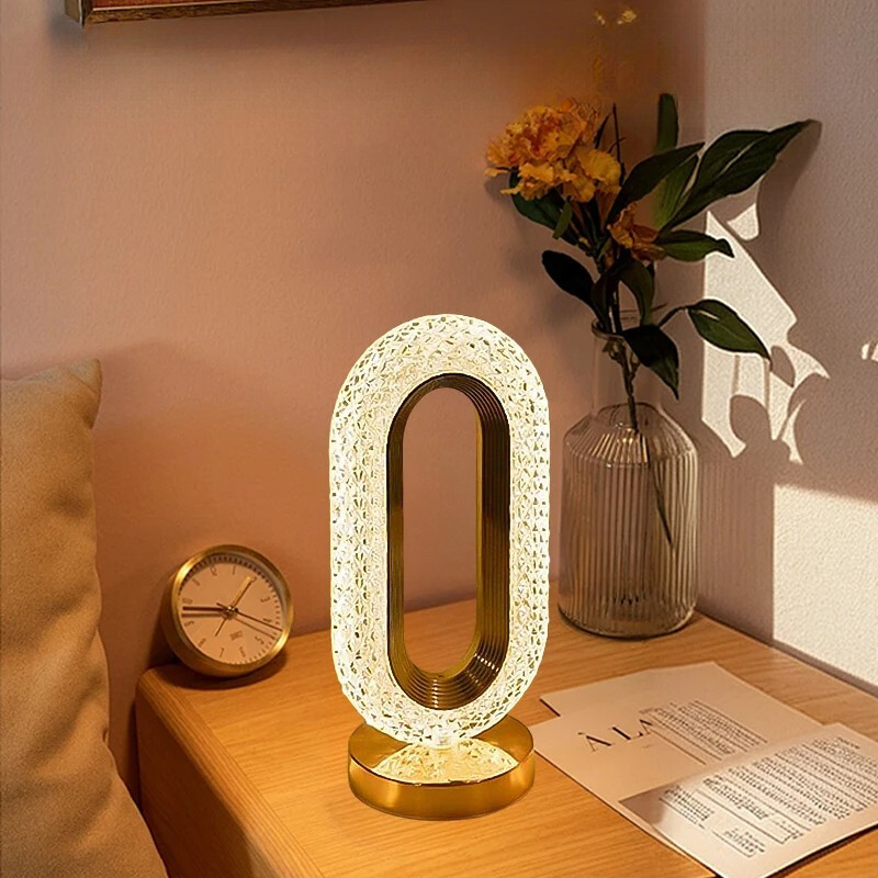 Crystal Acrylic Table Lamp with Touch Dimmer