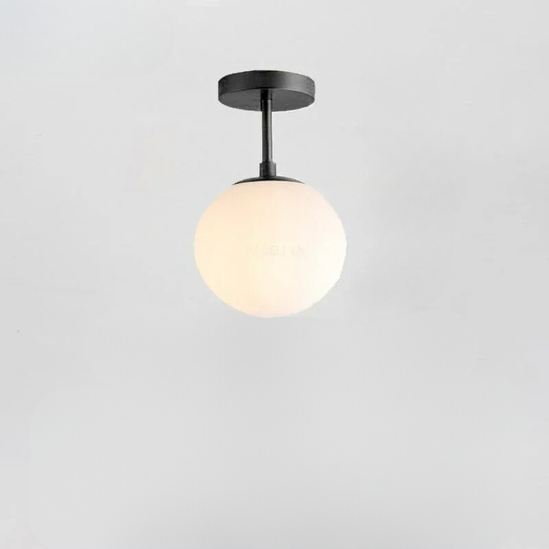 Nordic LED Glass Ceiling Light – Elegant White Ball for Any Room