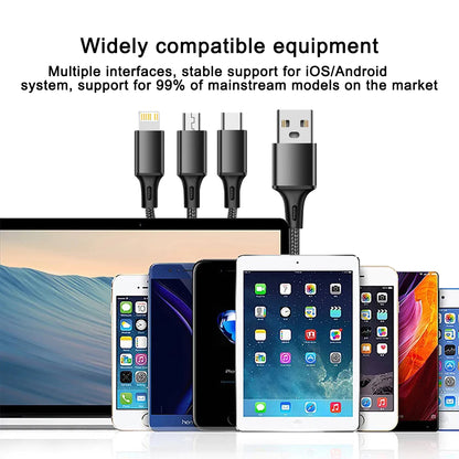 3-in-1 USB Cable Type C – Universal Charging and Data Cable