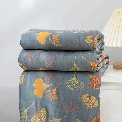 LeafLux - Reversible cotton duvet cover with leaf motif