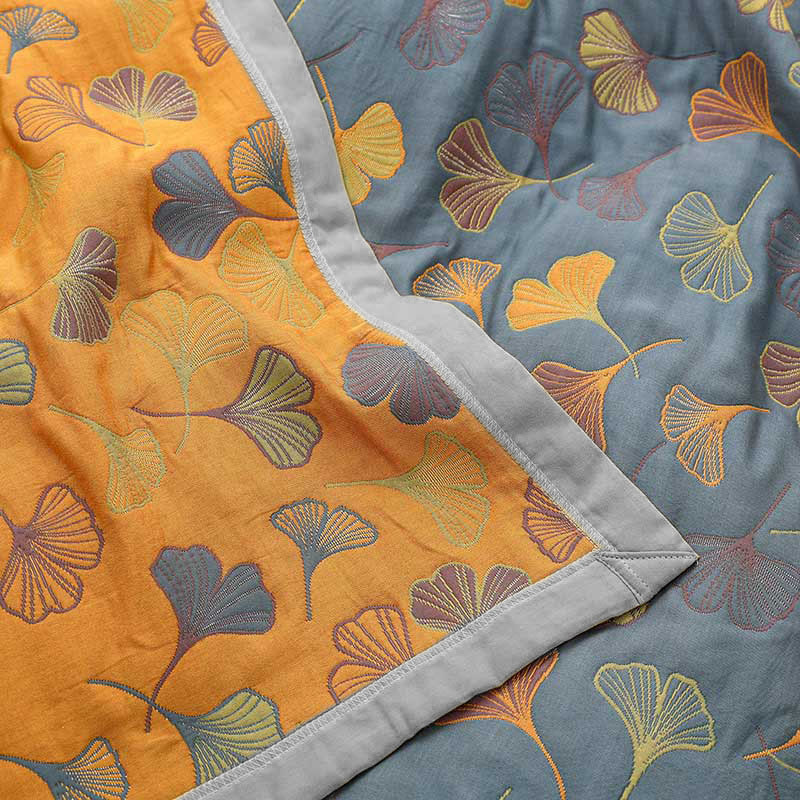 LeafLux - Reversible cotton duvet cover with leaf motif