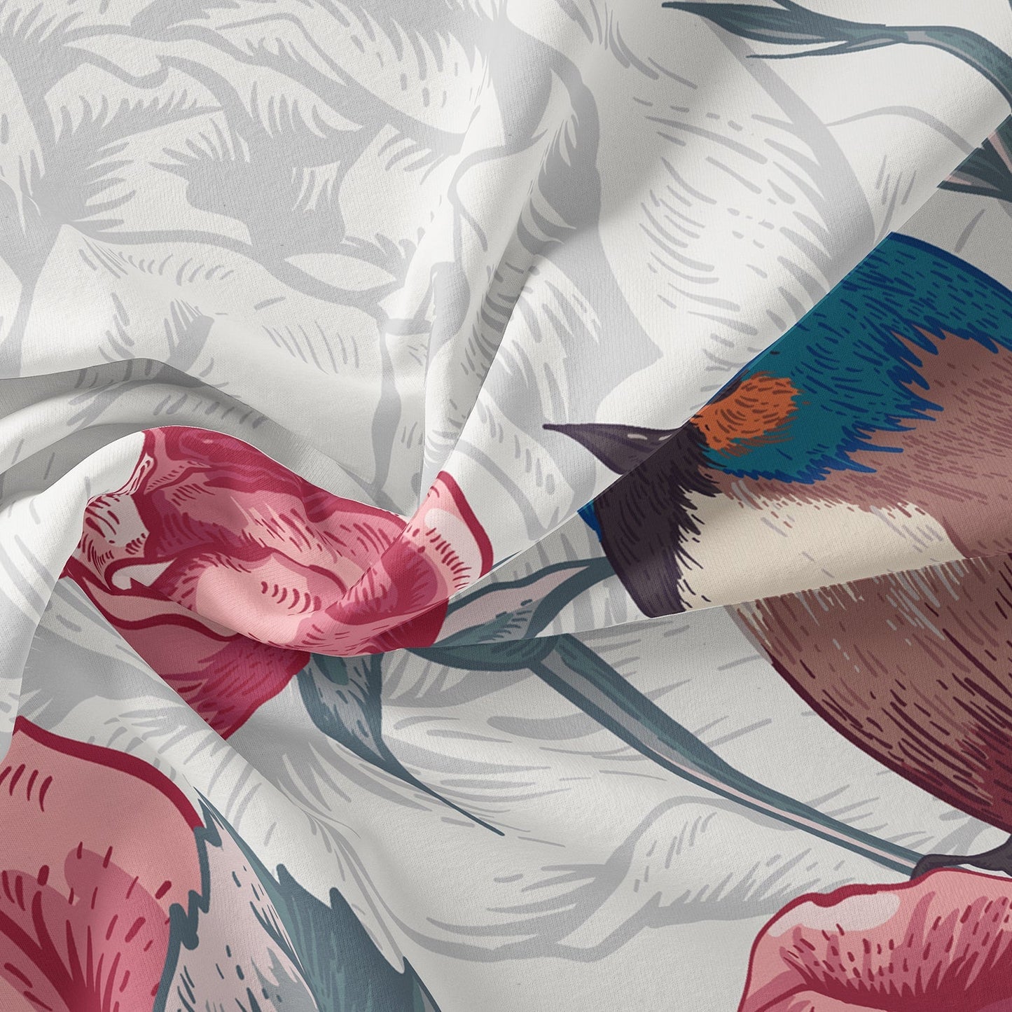 FloraDream - Flowers Bird Soft Doona Duvet Cover Bedding Set