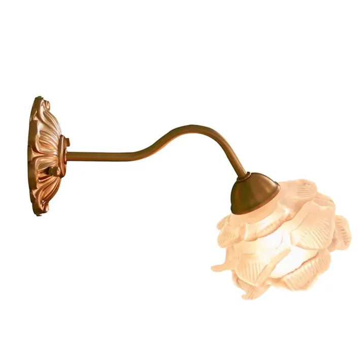 CopperBloom - Vintage Flower Glass Wall Lamp 