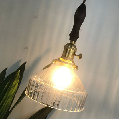 Loft Rustique - Hanglamp in Geribbeld Transparant Glas