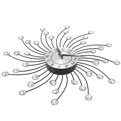 Radiant Wall Clock with Crystal Sunburst