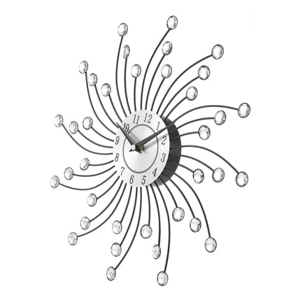 Radiant Wall Clock with Crystal Sunburst