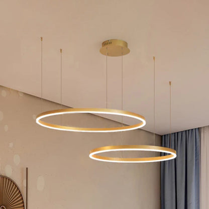 LunaGlow – Elegant Circular Metal Chandelier 