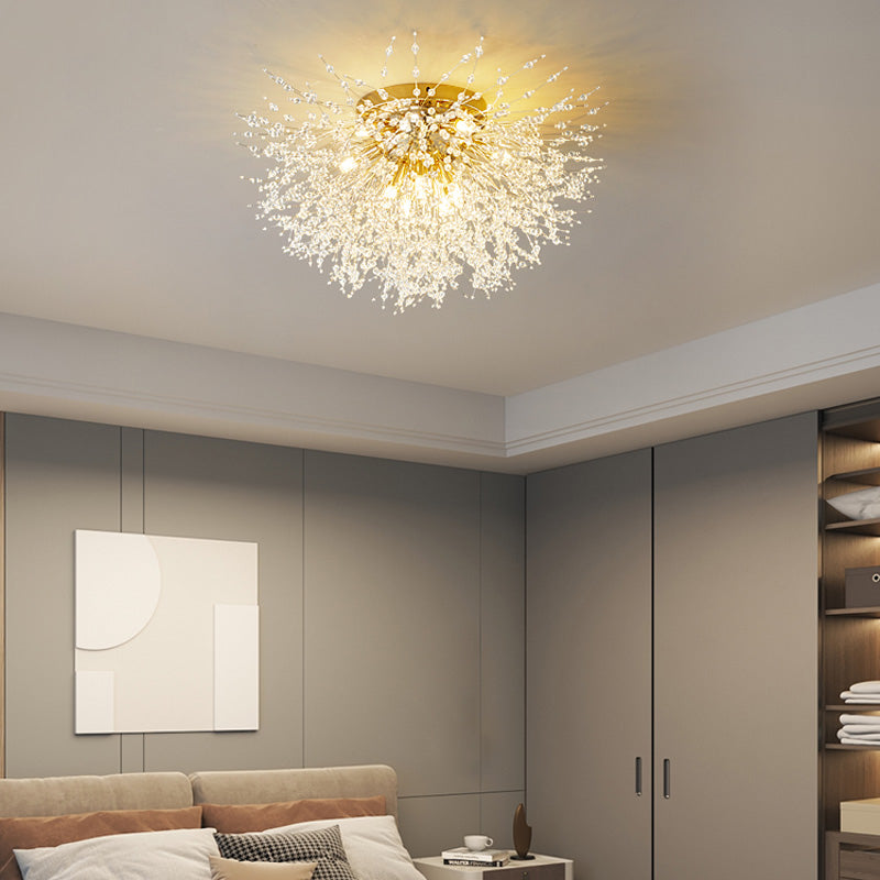 Elegant LED Pendant Lamp Luna - White &amp; Gold Metal