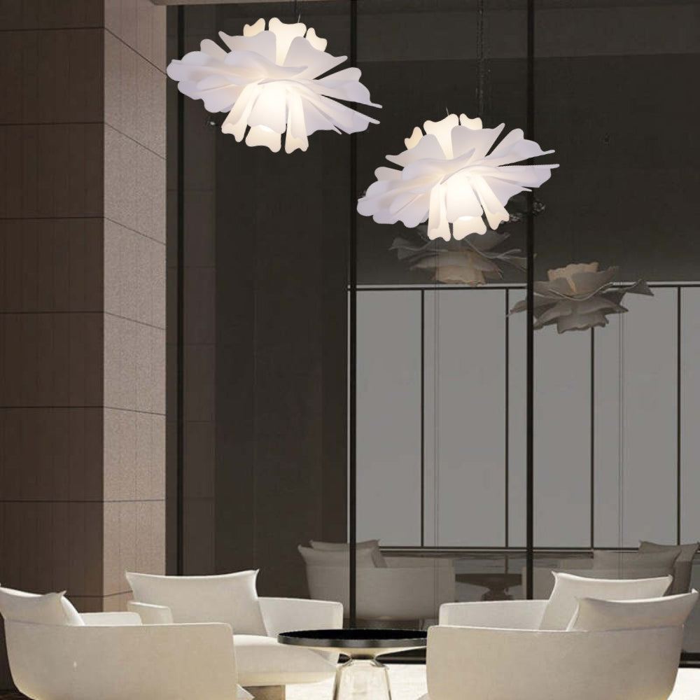 Petalia - Elegante Witte Hanglamp in Metaal