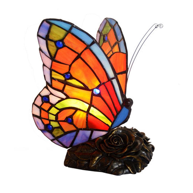 ElegantLight - Atmospheric Bedside Lamp with Butterfly Head and Rose Base