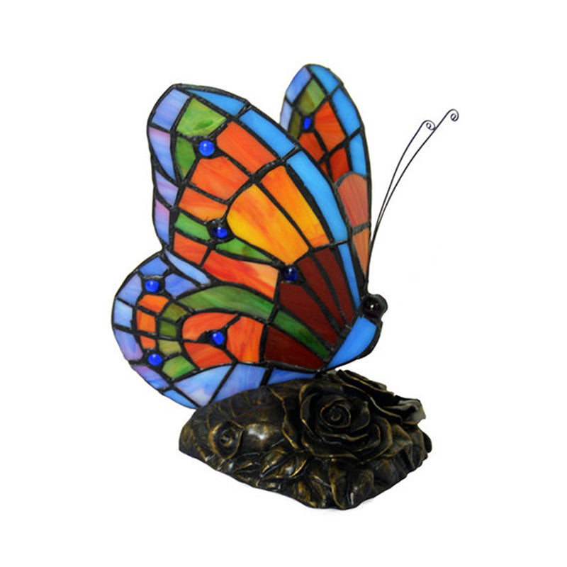 ElegantLight - Atmospheric Bedside Lamp with Butterfly Head and Rose Base