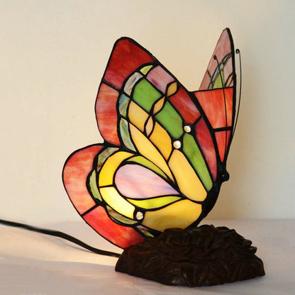 GardenGlow - Victorian Flower Resin Table Lamp with Butterfly 