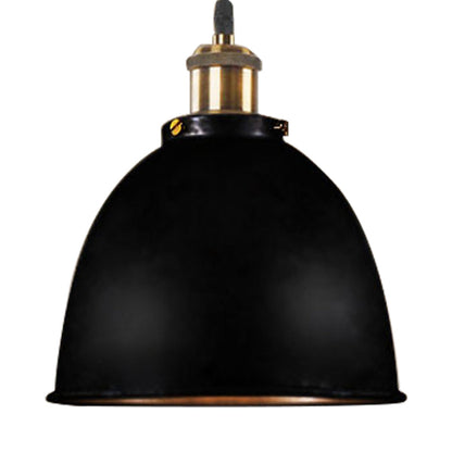 Atmospheric Dome - Hanging Lamp of Wrought Iron with Black/Rust Cable 