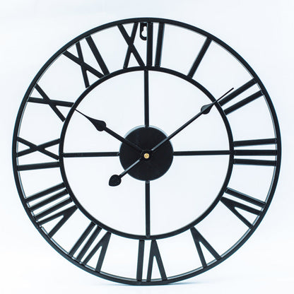 Large Retro Iron Wall Clock in Vintage Style