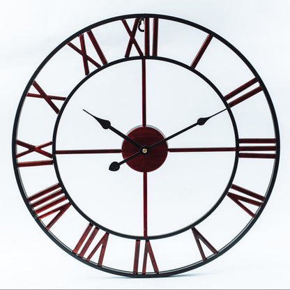 Large Retro Iron Wall Clock in Vintage Style