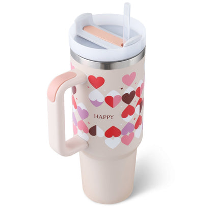 Insulated Mug with Handle and Straw | 40 oz