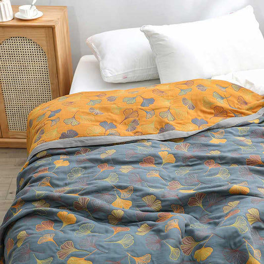 LeafLux - Reversible cotton duvet cover with leaf motif