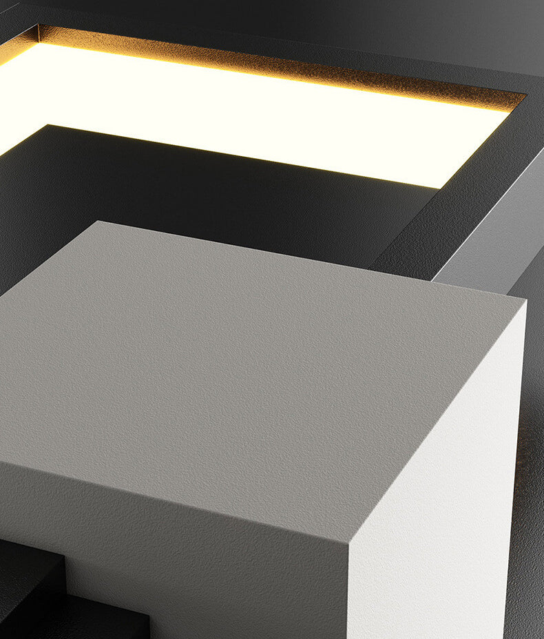 LumiSil - Minimalist Creative Square Frame Iron Silicone LED Wall Lamp 