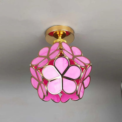 BloemLicht - Elegant Glass Pendant Lamp with Floral Design