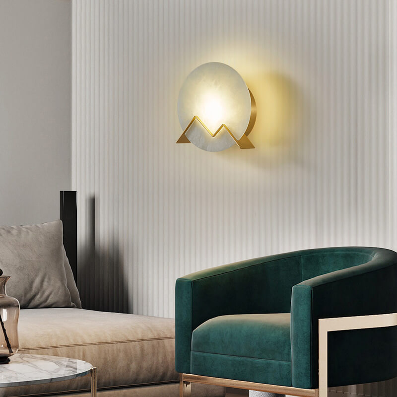 MarmerGlow - Circular LED wall lamp made of marble with 1 light 