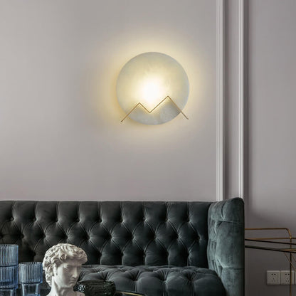 MarmerGlow - Circular LED wall lamp made of marble with 1 light 