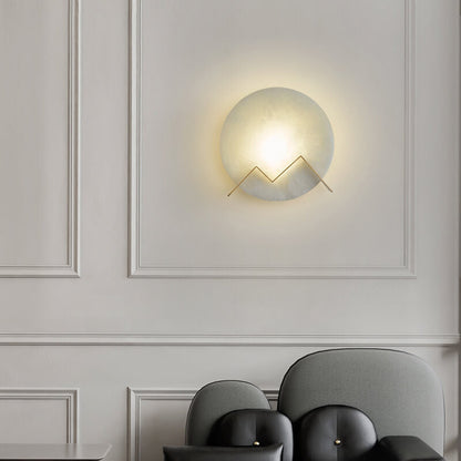 MarmerGlow - Circular LED wall lamp made of marble with 1 light 