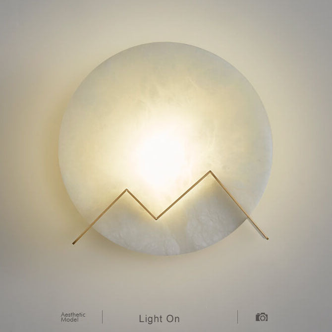 MarmerGlow - Circular LED wall lamp made of marble with 1 light 