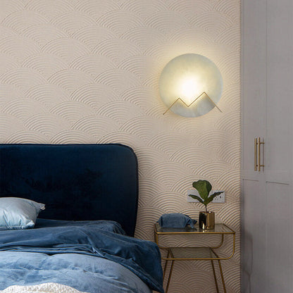 MarmerGlow - Circular LED wall lamp made of marble with 1 light 