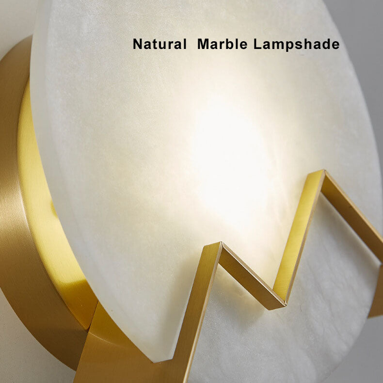 MarmerGlow - Circular LED wall lamp made of marble with 1 light 