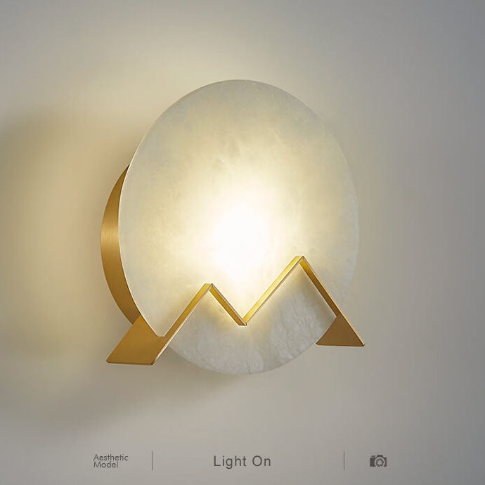 MarmerGlow - Circular LED wall lamp made of marble with 1 light 