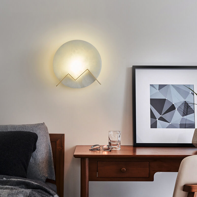 MarmerGlow - Circular LED wall lamp made of marble with 1 light 