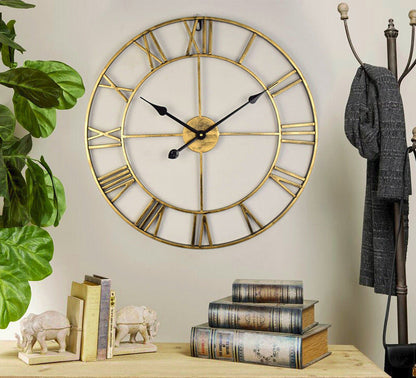 Large Retro Iron Wall Clock in Vintage Style