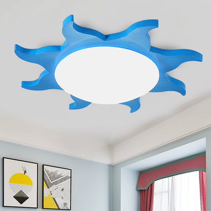 Ceiling lamp in sun shape - Cartoon of wood and acrylic