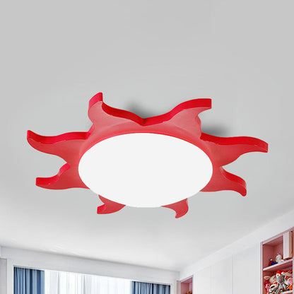 Ceiling lamp in sun shape - Cartoon of wood and acrylic