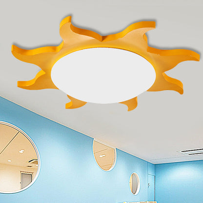 Ceiling lamp in sun shape - Cartoon of wood and acrylic