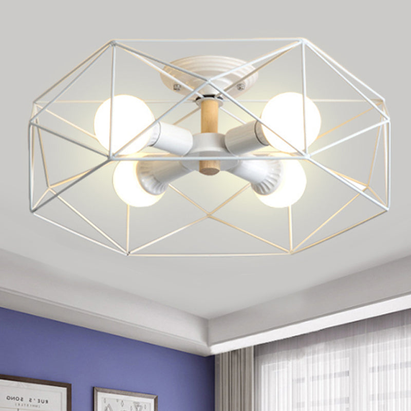 IndustrialGlow – Semi-recessed ceiling light with geometric design 