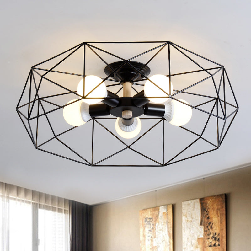 IndustrialGlow – Semi-recessed ceiling light with geometric design 