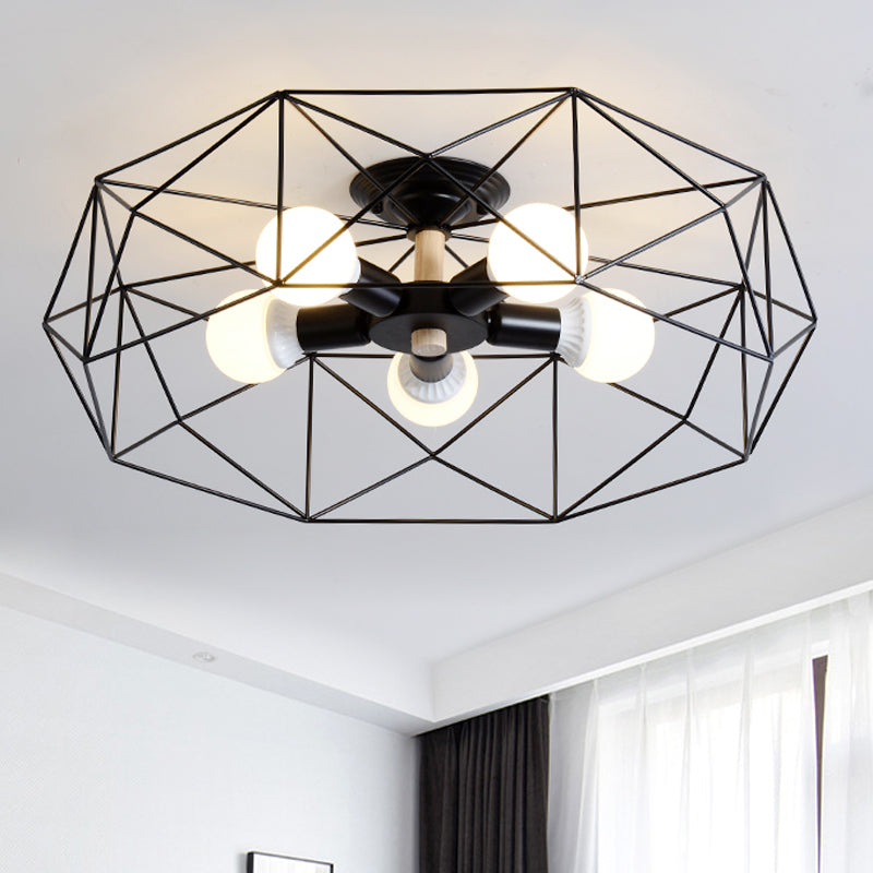 IndustrialGlow – Semi-recessed ceiling light with geometric design 