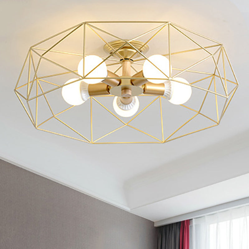 IndustrialGlow – Semi-recessed ceiling light with geometric design 