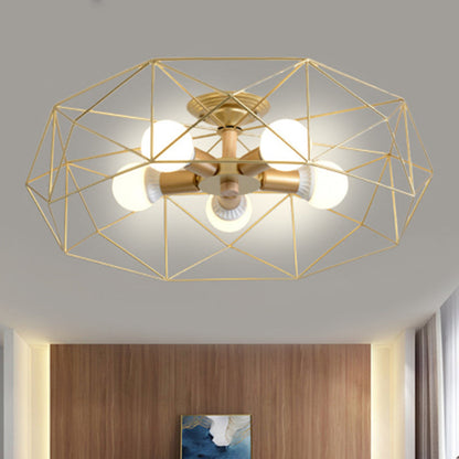 IndustrialGlow – Semi-recessed ceiling light with geometric design 