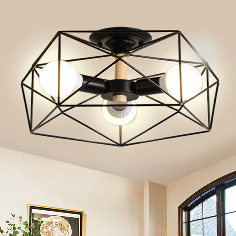 IndustrialGlow – Semi-recessed ceiling light with geometric design 