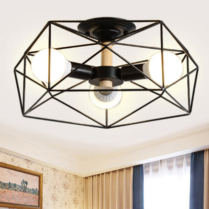 IndustrialGlow – Semi-recessed ceiling light with geometric design 