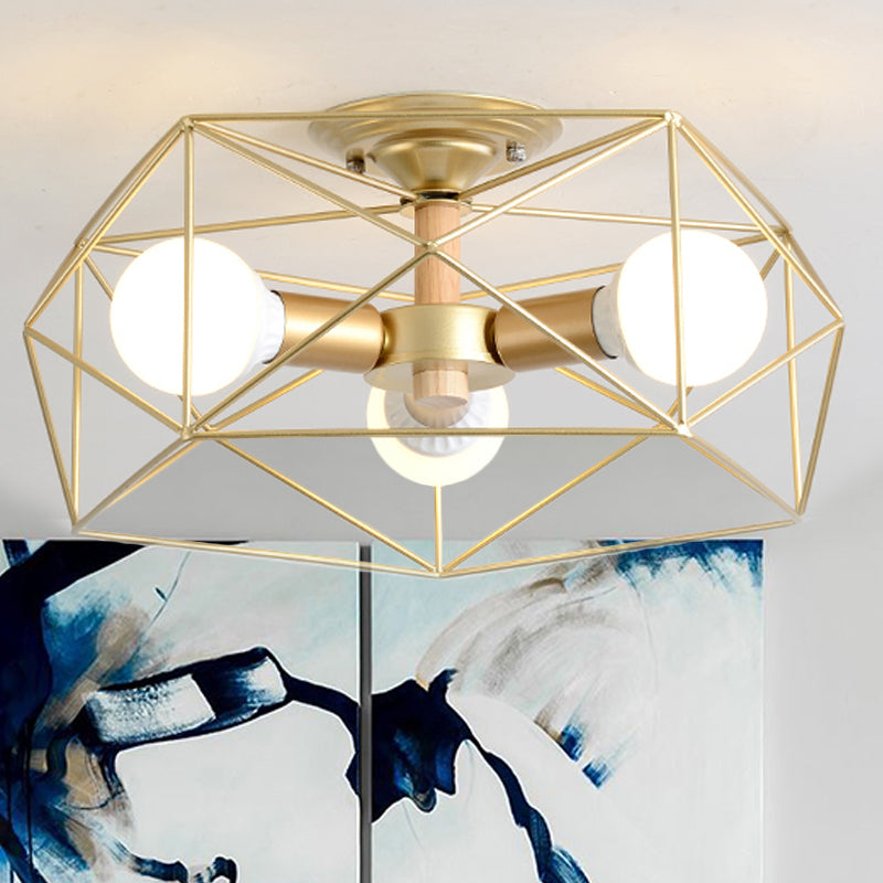 IndustrialGlow – Semi-recessed ceiling light with geometric design 