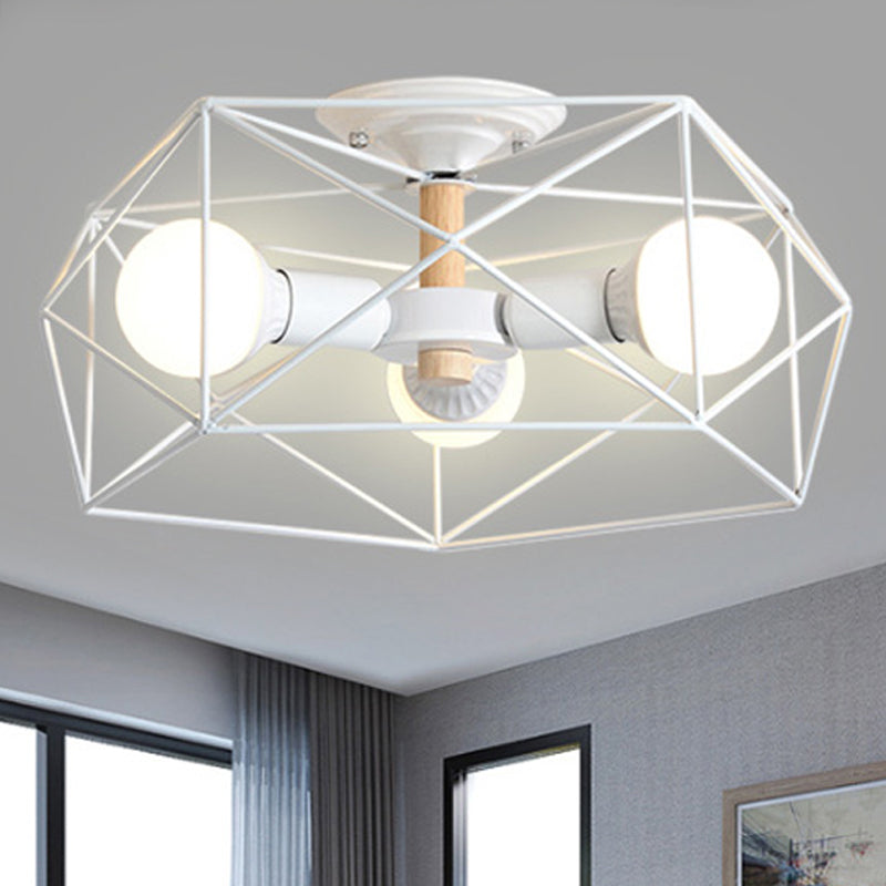 IndustrialGlow – Semi-recessed ceiling light with geometric design 